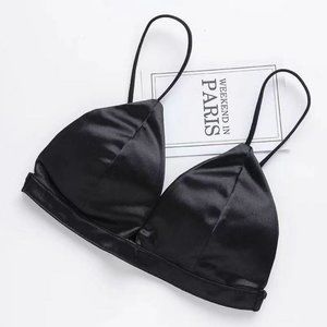 7/$25 Black satin bralette Small BNWOT